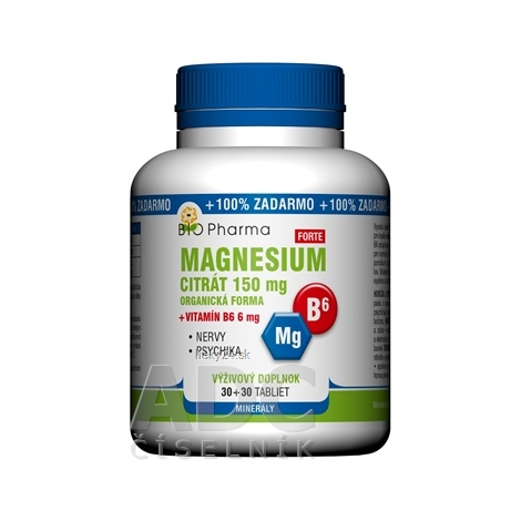 E-shop BIO Pharma Magnesium citrát 150mg + Vitamín B6