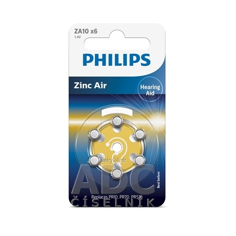 PHILIPS Zinc Air ZA10 batérie