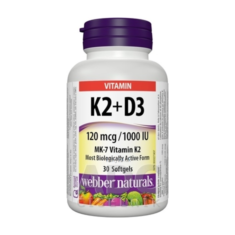 Webber Naturals Vitamín K2+D3 120 mcg/1000 IU