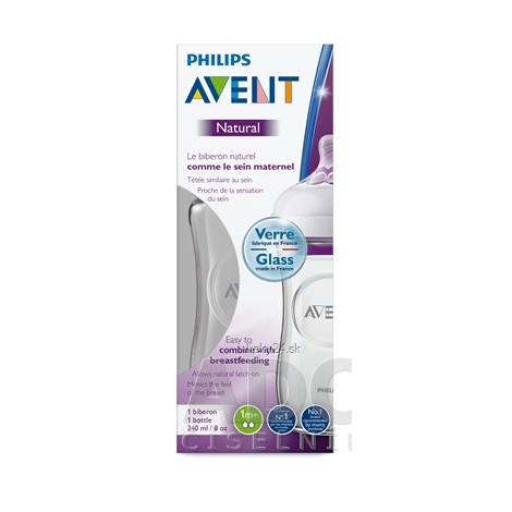 AVENT FĽAŠA Natural SKLO 240 ml