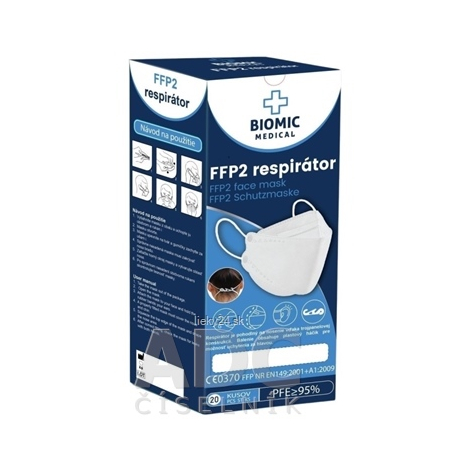 BIOMIC Respirátor FFP2, 3-panelový