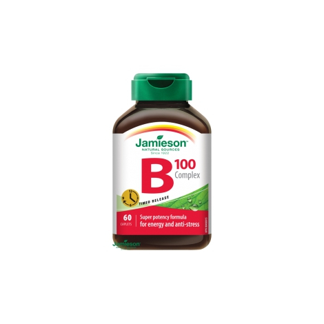 Jamieson B-komplex 100 mg s postupným uvoľňovaním 60 tbl.