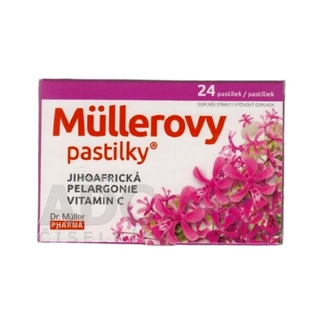 MÜLLEROVE pastilky Juhoafrická PELARGÓNIA, VIT. C