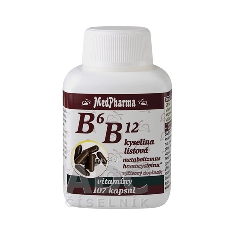 MedPharma vitamín B6, B12 + kyselina listová 107cps