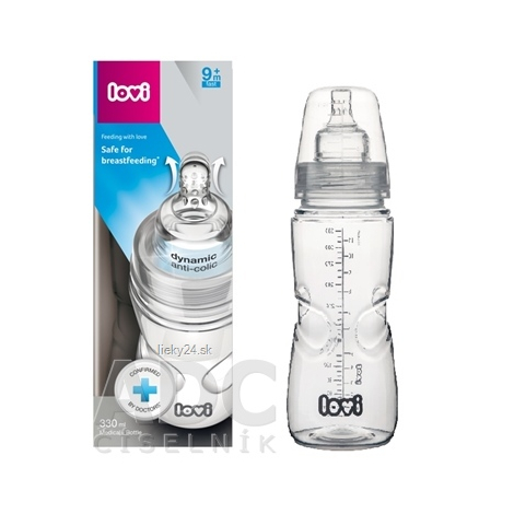 LOVI fľaša Medical+ Aktívne satie Super vent 330ml