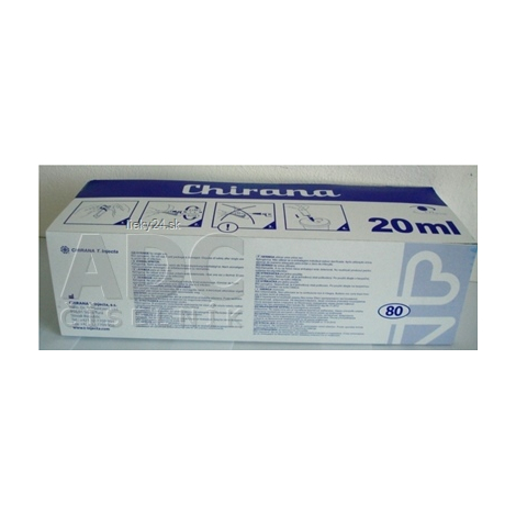 Chirana LUER Striekačka injekčná 20ml, jednorazová 80ks