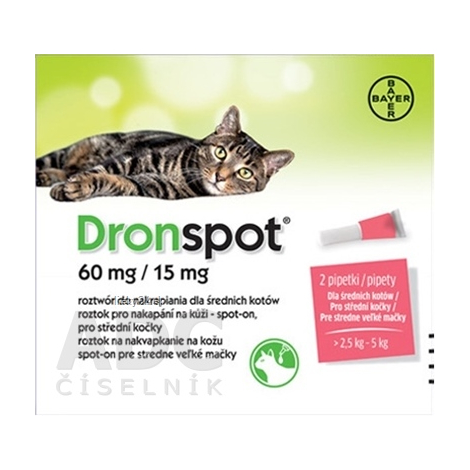 E-shop Dronspot 60 mg/15 mg spot-on (2 pipety)