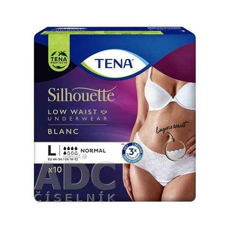 E-shop TENA Silhouette Normal Blanc L naťahovacie inkontinenčné nohavičky pre ženy 10 ks