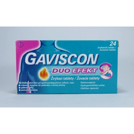 Gaviscon Duo Efekt 24 žuvacích tbl