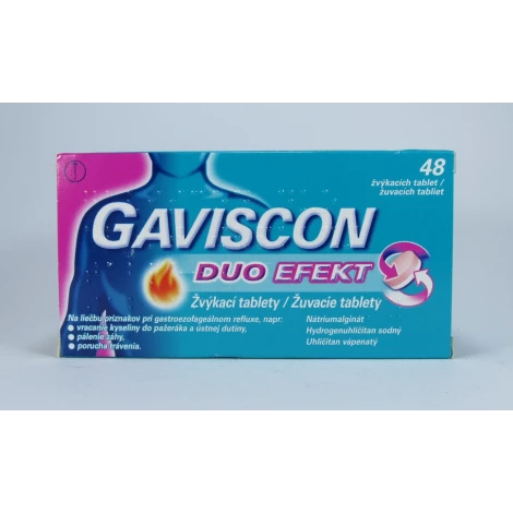 Gaviscon Duo Efekt 24 žuvacích tbl