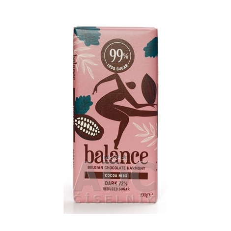 BALANCE HORKÁ ČOKOLÁDA 72% S KAKAOVÝMI ZRNAMI