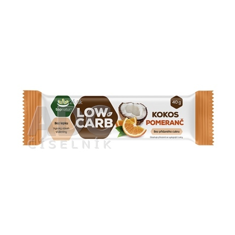 topnatur LOW CARB Tyčinka Kokos Pomaranč