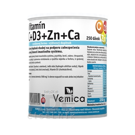 Vemica Vitamín C + D3 + Zn + Ca