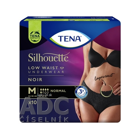 E-shop TENA Silhouette Normal Noir M naťahovacie inkontinenčné nohavičky pre ženy 10 ks