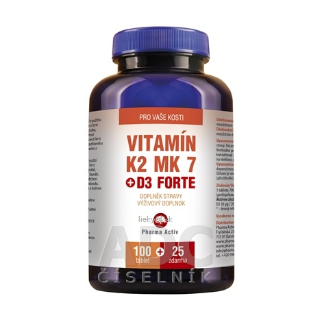 Pharma Activ Vitamín K2 MK 7 + D3 FORTE