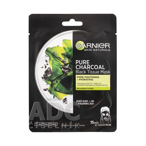 GARNIER Skin Black Mask PURE CHARCOAL Čierne riasy
