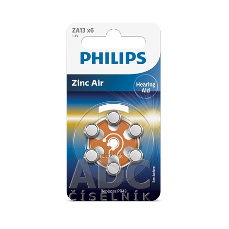 PHILIPS Zinc Air ZA13 batérie