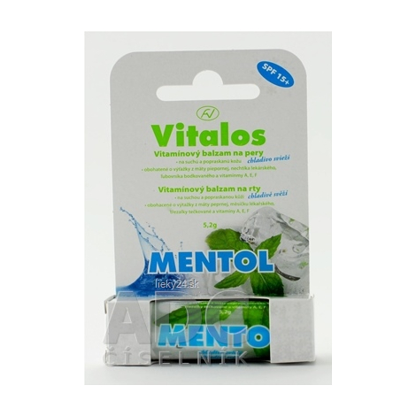 VITALOS Balzam na pery mentol SPF 15