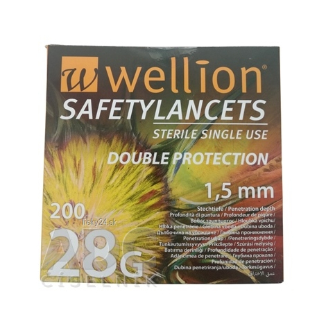 E-shop Wellion SAFETYLANCETS 28G - Lanceta bezpečnostná