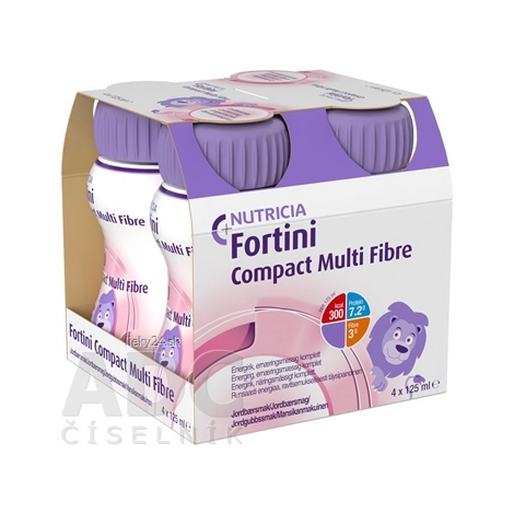 FORTINI Compact multi fibre s jahodovou príchuťou 4x125 ml