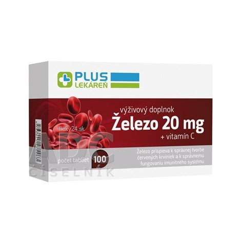 PLUS LEKÁREŇ Železo 20 mg + vitamín C