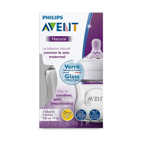 AVENT FĽAŠA Natural SKLO 120 ml
