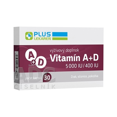 PLUS LEKÁREŇ Vitamín A+D 5000 IU/400 IU