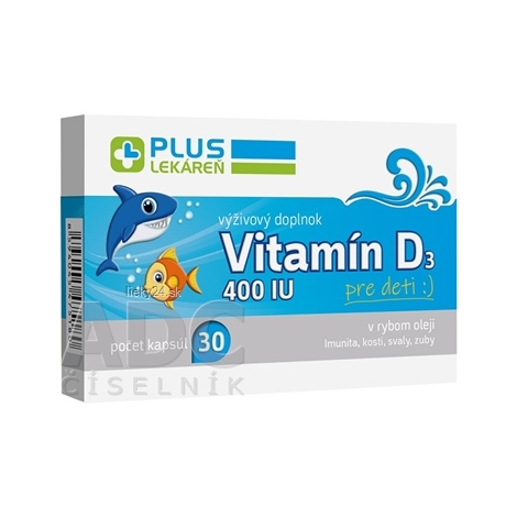 PLUS LEKÁREŇ Vitamín D3 400 IU pre deti