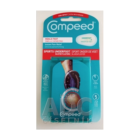 Compeed NÁPLASŤ ŠPORT na pľuzgiere na chodidlách 5 ks