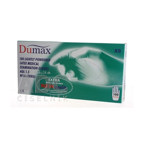 DUMAX RUKAVICE latexové  vyšetrovacie