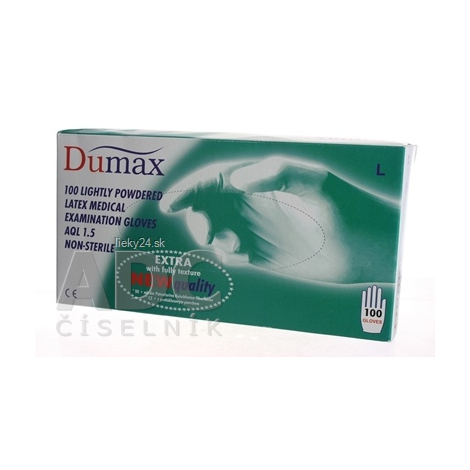 DUMAX RUKAVICE latexové  vyšetrovacie