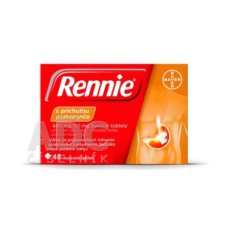 Rennie s príchuťou pomaranča 680 mg/80 mg 48 tbl