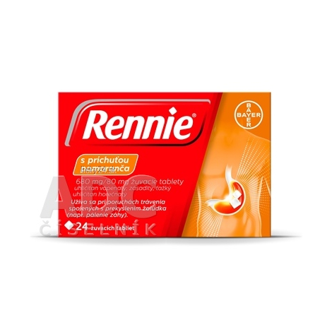 E-shop Rennie s príchuťou pomaranča 
680 mg/80 mg