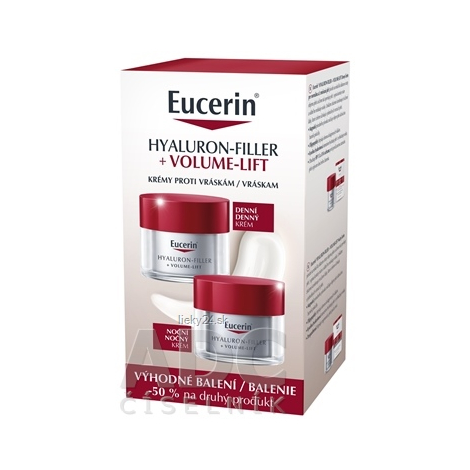 E-shop Eucerin Hyaluron-Filler +Volume-Lift denný krém SPF15 pre normálnu a zmiešanú pleť 50ml + nočný krém 50ml Výhodný balíček