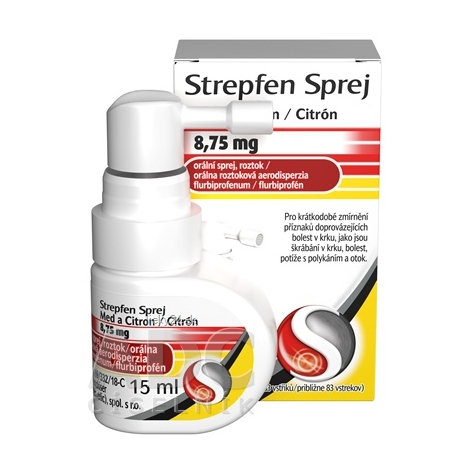 Strepfen Sprej Med a Citrón 15ml