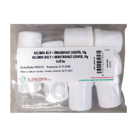 Kelímok biely + skrutkovací uzáver 10 g - FAGRON/K