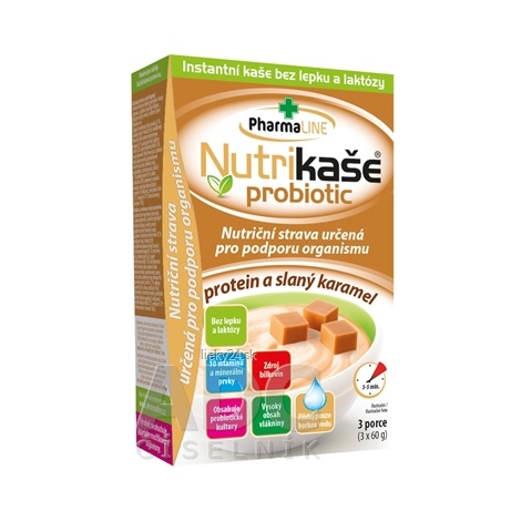 PHARMALINE Nutrikaše probiotic proteín a slaný karamel 3 x 60 g