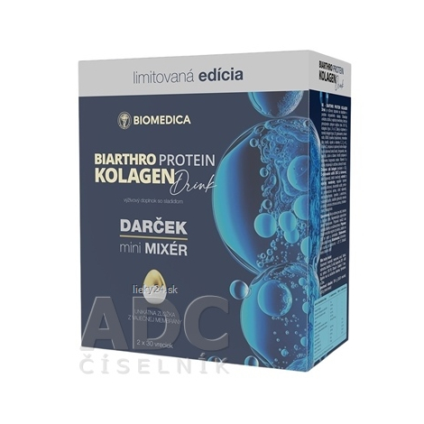 Biomedica Biarthro Protein Kolagen drink 2 x 30 vrecúšek + darček mini mixér