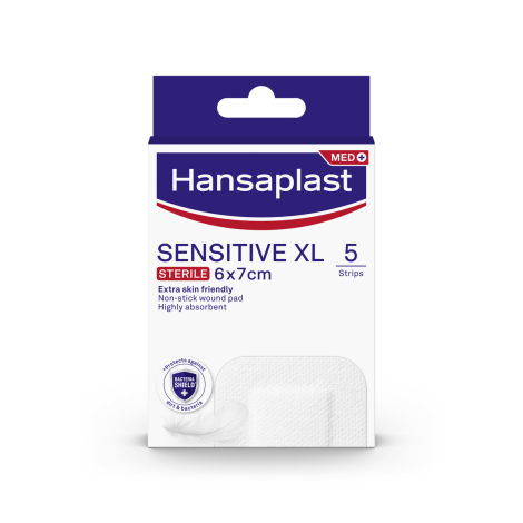 Hansaplast SENSITIVE XL Sterile náplasť 6cm x 7cm, 5ks