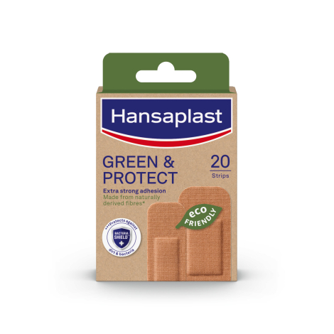 Hansaplast GREEN & PROTECT udržateľná náplasť, 2 veľkosti 20 ks