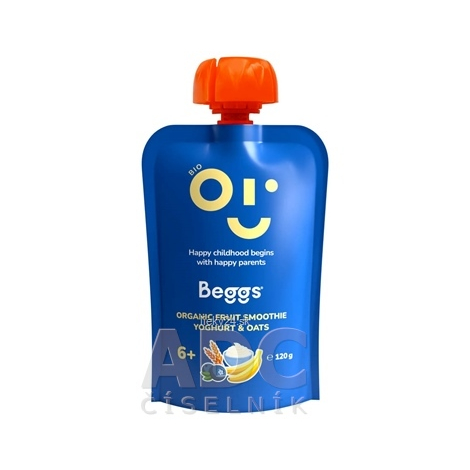 BEGGS Smoothie s ovocím jogurtom a ovsenými vločkami 6m+ BIO 120 g