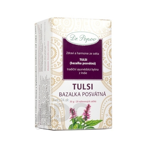 Dr. Popov Bylinný čaj TULSI (bazalka posvätná) nálevové vrecúška 20x1,5g (30g)