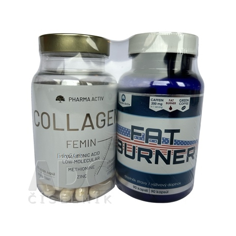 PHARMA ACTIV Collagen femin 90 kapsúl + Fat burner 90 kapsúl