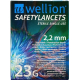 Wellion SAFETYLANCETS 23G - Lanceta bezpečnostná 100ks