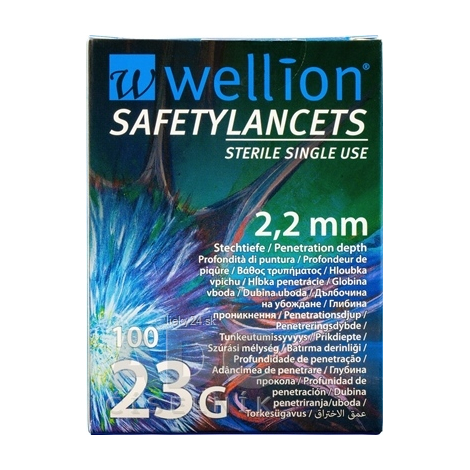 WELLION Lanceta bezpečnostná 2,2 mm 100 ks