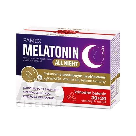 PAMEX MELATONIN ALL NIGHT (Výhodné balenie)
