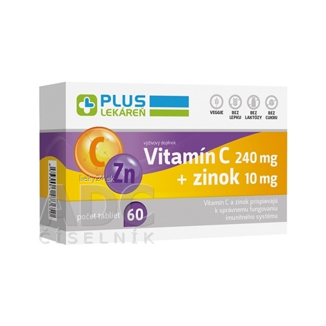 PLUS LEKÁREŇ Vitamín C 240 mg + zinok 10 mg