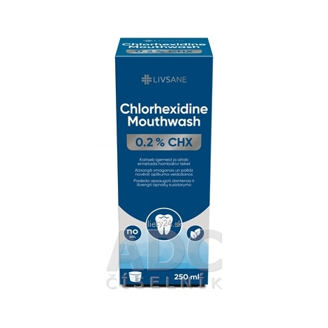 LIVSANE Ústna voda s obsahom 0,2 % chlórhexidínu