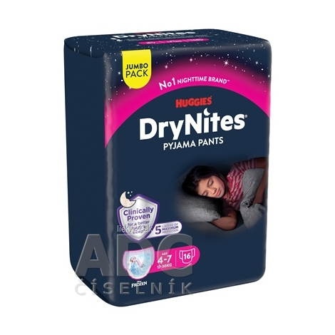 HUGGIES DRY NITES M pre dievčatá (4-7 rokov) JUMBO