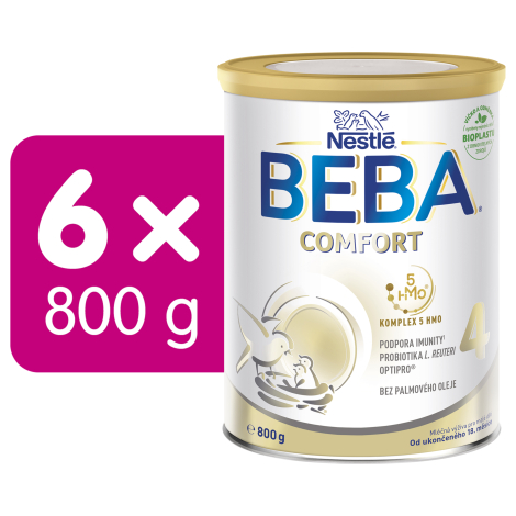 BEBA COMFORT 4, 5 HMO, mlieko pre malé deti, 6x800g